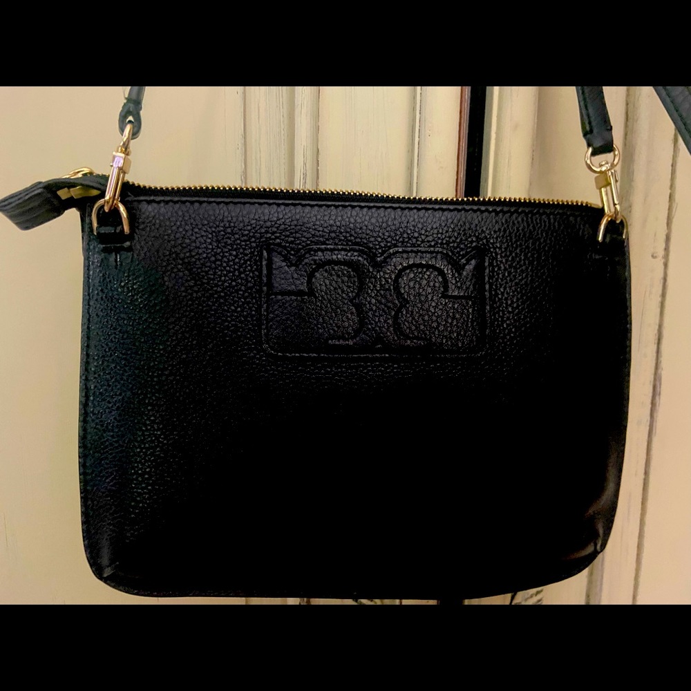 Tory Burch small pebble leather cross body purse